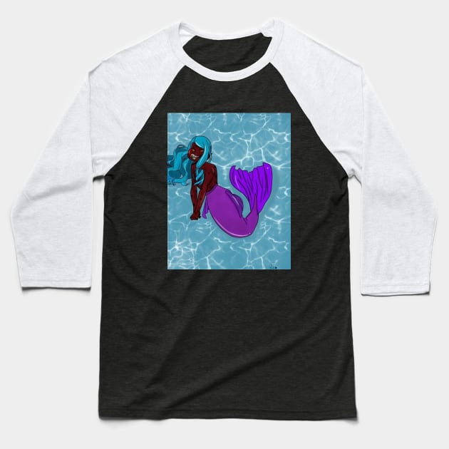 Killer Mermaid Baseball T-Shirt by R0